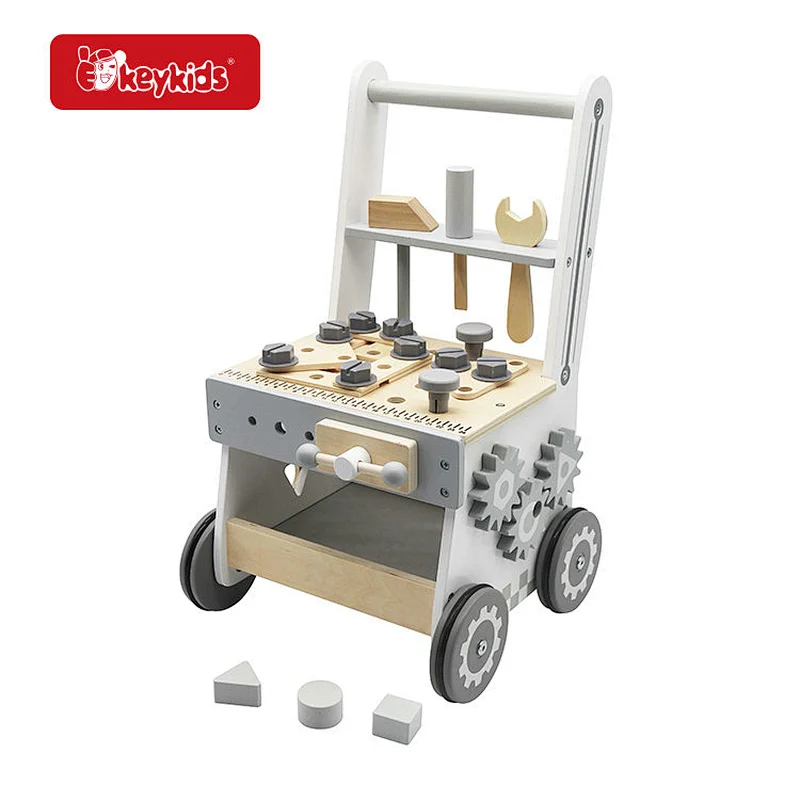 2 in 1 Activity Push Walker Wooden Baby Walker with Tool W16E187
